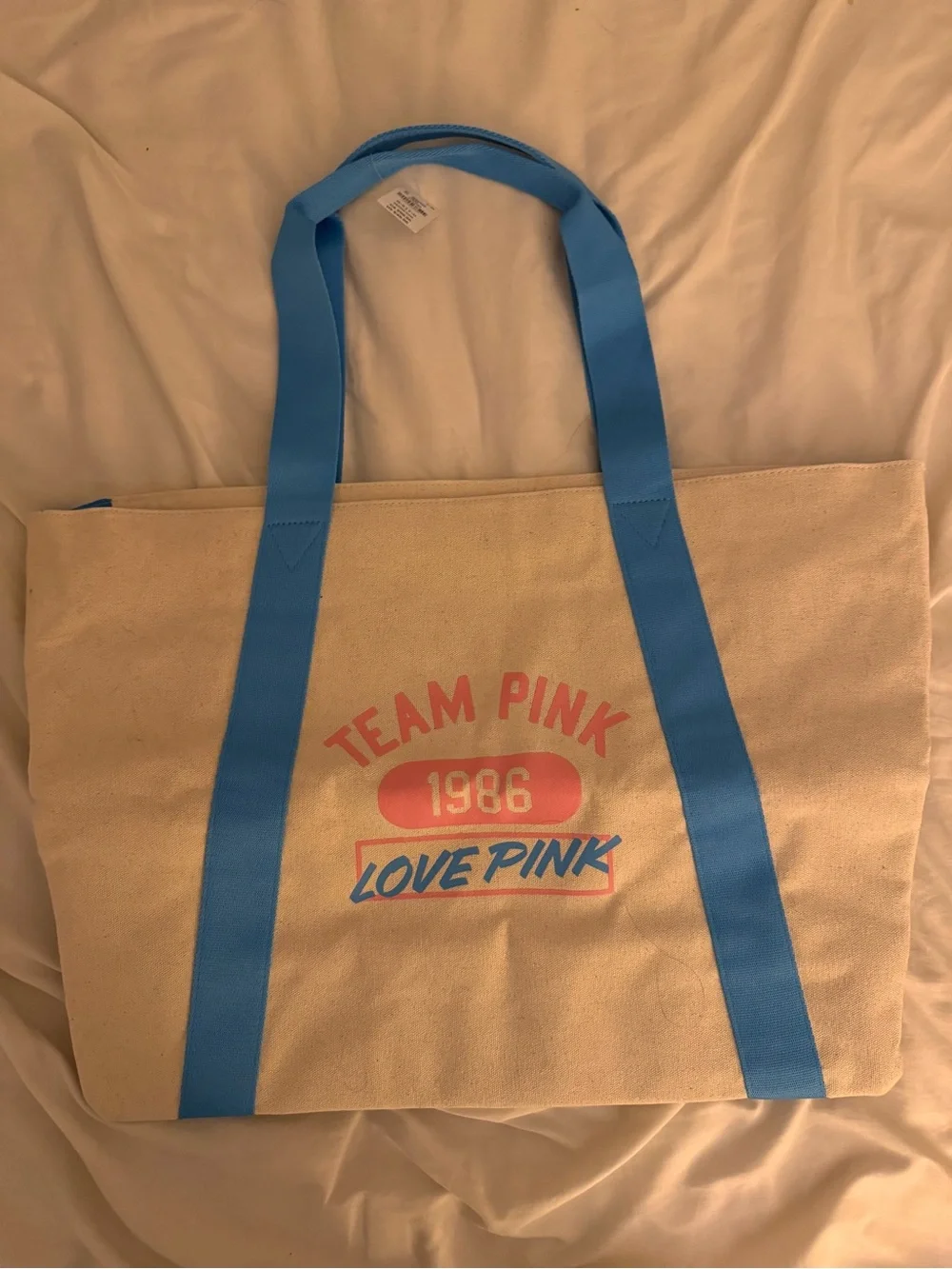 PINK Canvas Tote Bag NWT